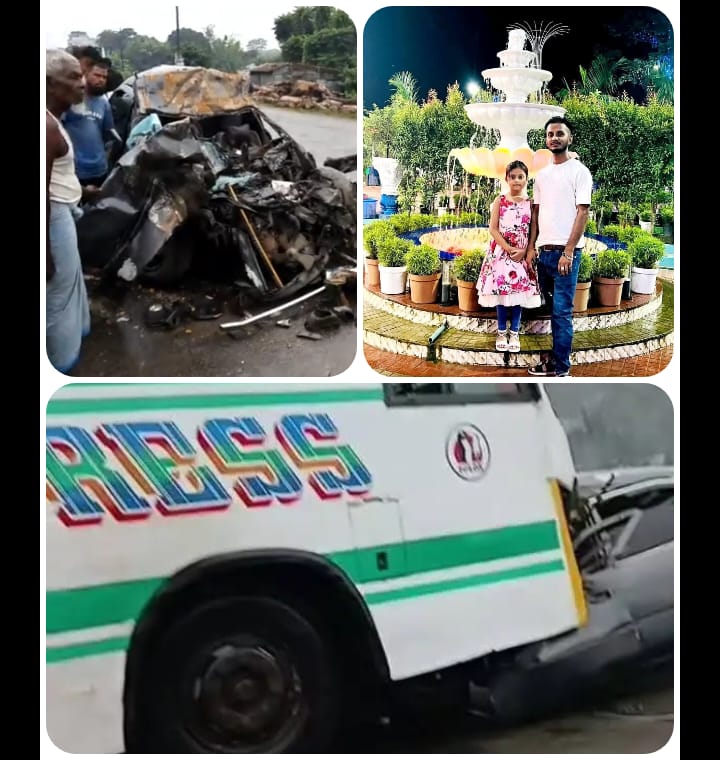 ওসমানীনগরে প্রাইভেটকার ও হবিগঞ্জগামী বাসের মুখোমুখি সংঘর্ষ বাবা-মেয়ে নিহত