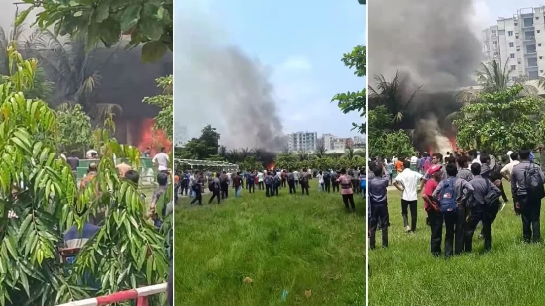 উড্ডয়নের ১২ মিনিটের মাথায় উত্তরায় বিধ্বস্ত হয় বিমানটি