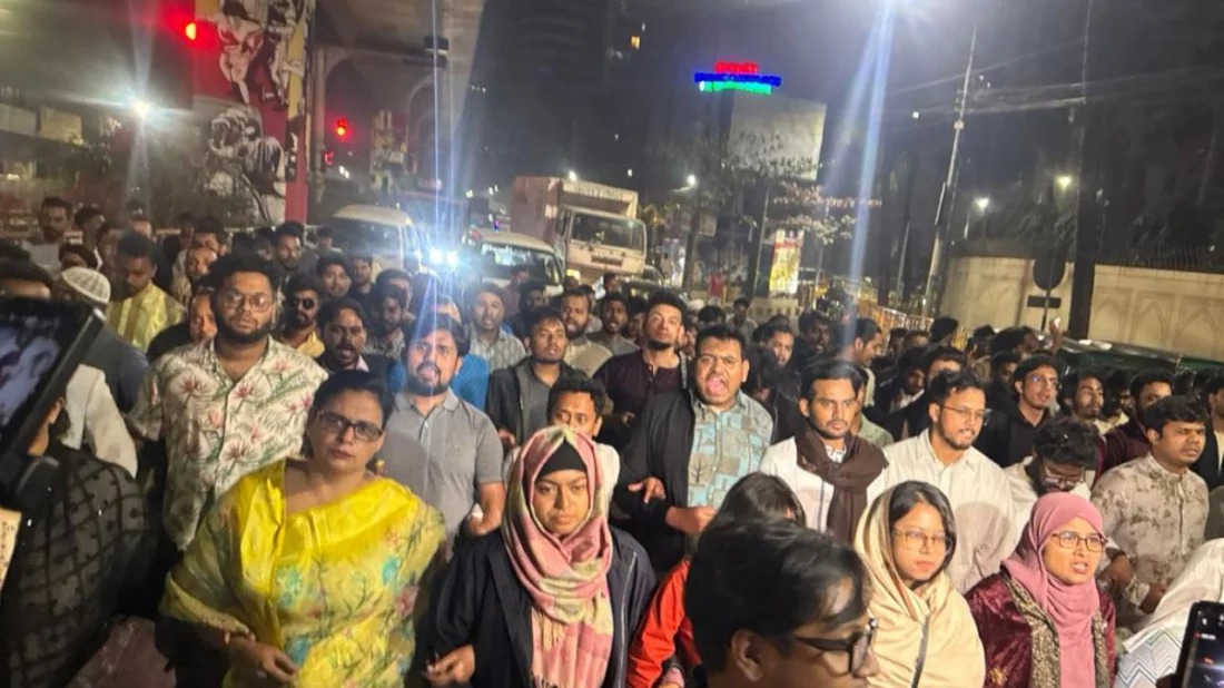 নির্বাচন-পরবর্তী সহিংসতার প্রতিবাদে এনসিপির বিক্ষোভ মিছিল